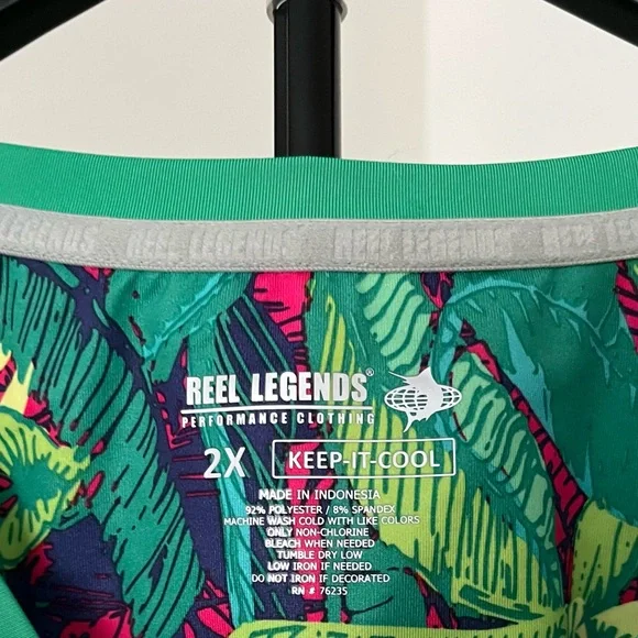 🎁NWT!🎁 Reel Legends Men’s 2XL Performance Long Sleeve Tropical Print - Picture 2 of 12